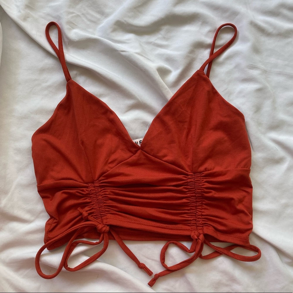 Burgundy Drawstring Tank Top - Size L